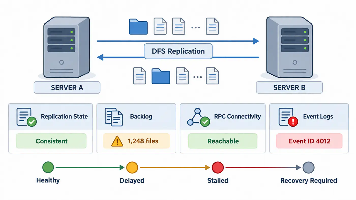 Read more about the article How to Check DFS Replication Status (DFSR Troubleshooting)